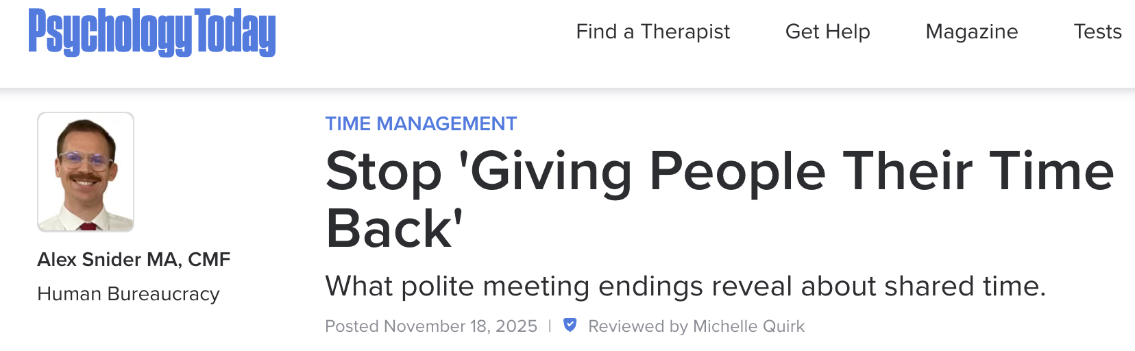 Stop Giving People 'Their Time Back'